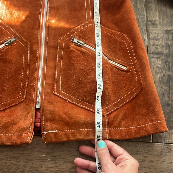 Vintage 1970s Brown Suede Leather Fur Lined Penny Lane Jacket XS - Picture 17 of 17